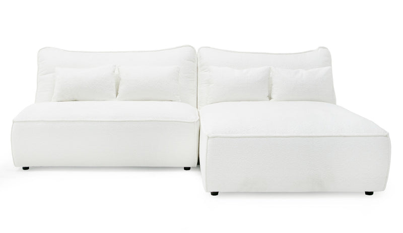 Racine - Modern White Fabric Modular Sectional Sofa
