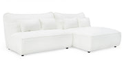 Racine - Modern White Fabric Modular Sectional Sofa — view 2