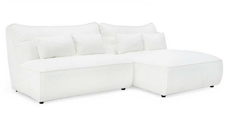 Racine - Modern White Fabric Modular Sectional Sofa — view 2