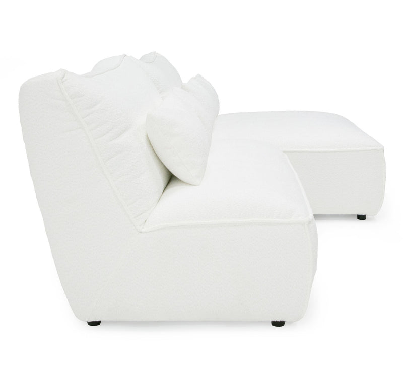 Racine - Modern White Fabric Modular Sectional Sofa — view 3