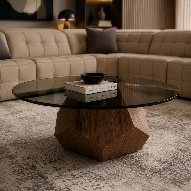 Rackham Mid-Century Walnut & Smoked Glass Coffee Table — view 5