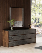 Lamont + Rado - Modern Beige Fabric + Walnut 4-Piece Bedroom Set — view 2