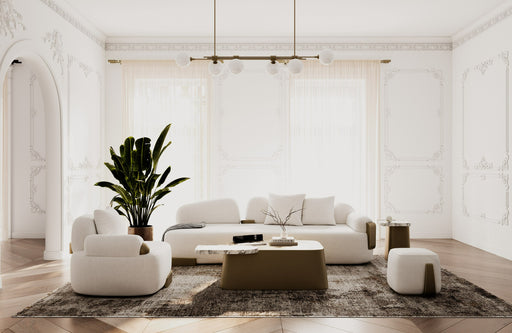 Yano - Modern White Marble + Antique Brass Coffee Table