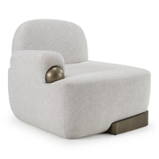Rainier - Contemporary Off-White Fabric + Antique Brass Accent Chair — view 5