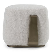 Rainier - Contemporary Off-White Fabric + Antique Brass Ottoman — view 5