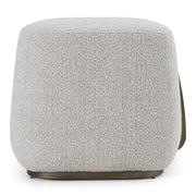 Rainier - Contemporary Off-White Fabric + Antique Brass Ottoman — view 4