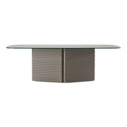 Raphael - Modern Glass + Silver Dining Table