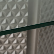 Raphael - Modern Glass + Silver Dining Table — view 5