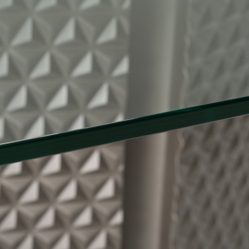 Raphael - Modern Glass + Silver Dining Table — view 5