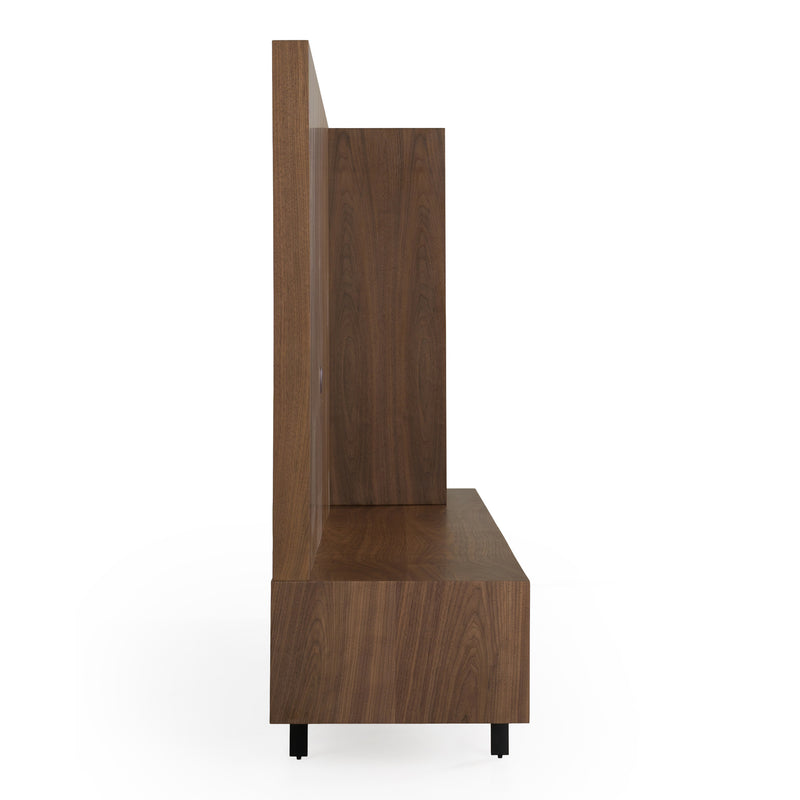 Raskin - Contemporary Walnut Entertainment Center w/ LED Lighting — view 4