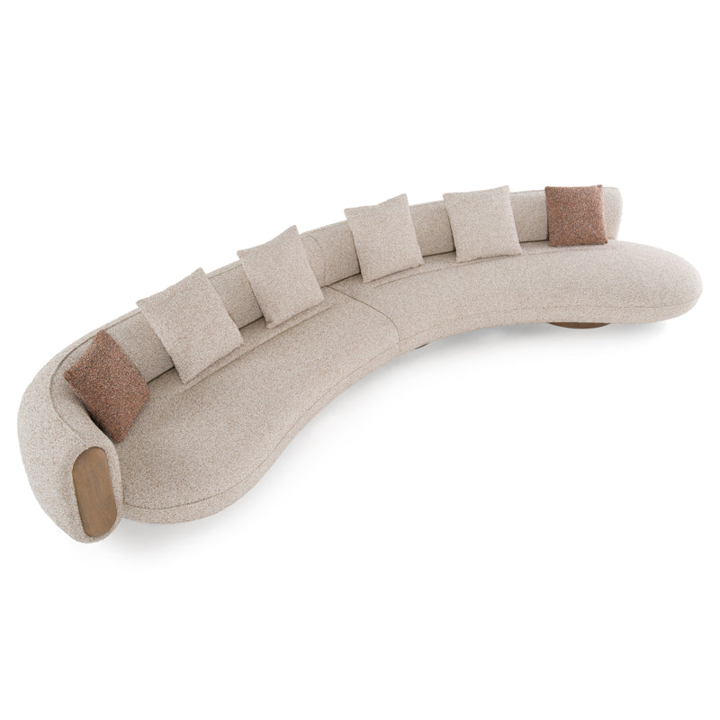 Raywood - Modern Multicolored Boucle Fabric + Ash Sectional Sofa — view 2