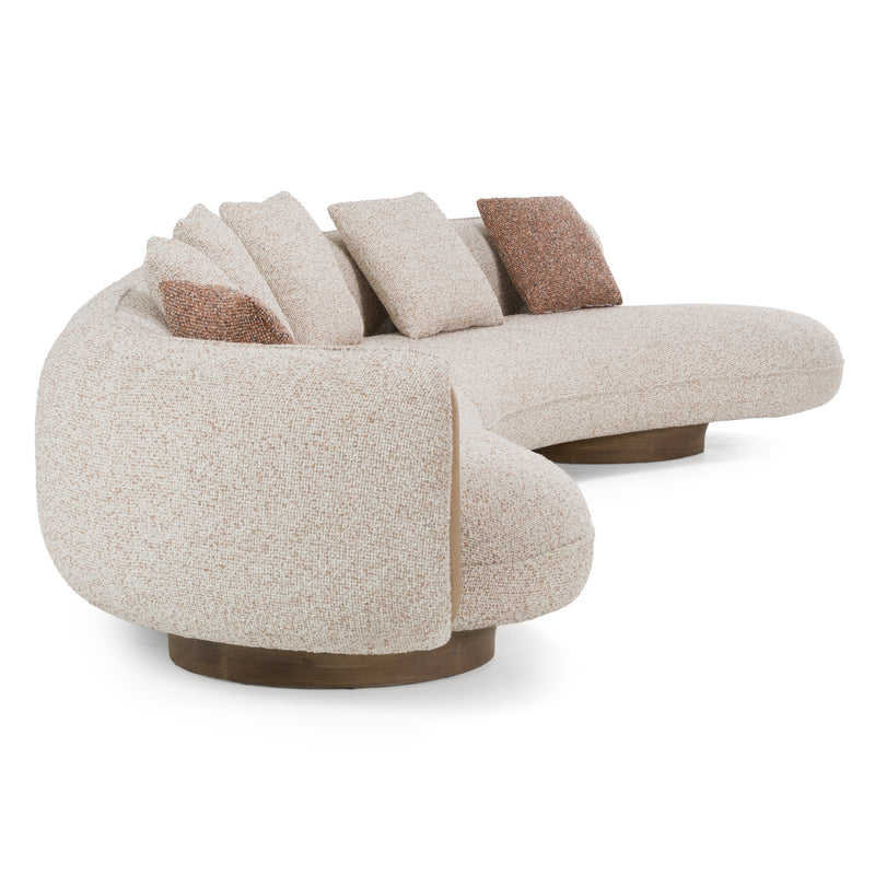 Raywood - Modern Multicolored Boucle Fabric + Ash Sectional Sofa — view 3