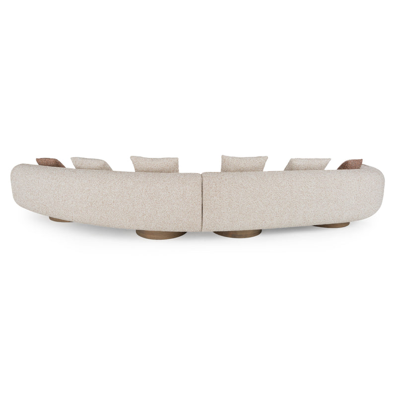 Raywood - Modern Multicolored Boucle Fabric + Ash Sectional Sofa — view 5