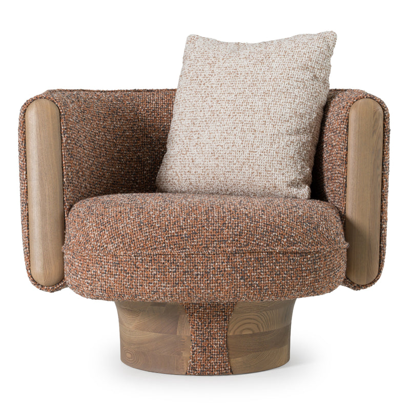 Raywood - Modern Multicolored Boucle Fabric + Ash Accent Chair — view 2