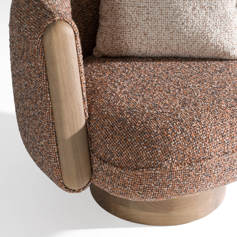 Raywood - Modern Multicolored Boucle Fabric + Ash Accent Chair — view 5
