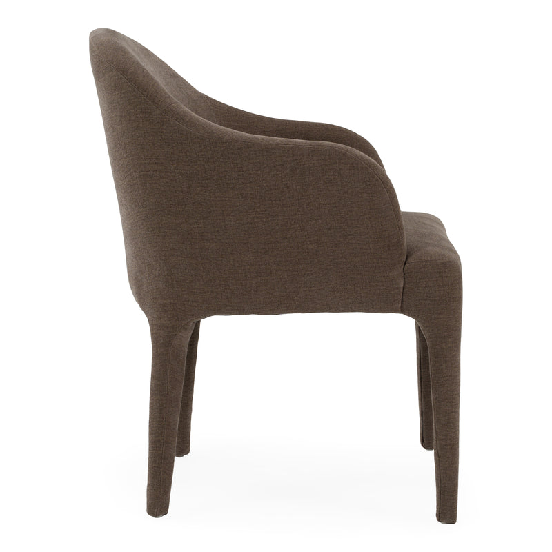 Reedy - Modern Brown Fabric Dining Chair — view 2