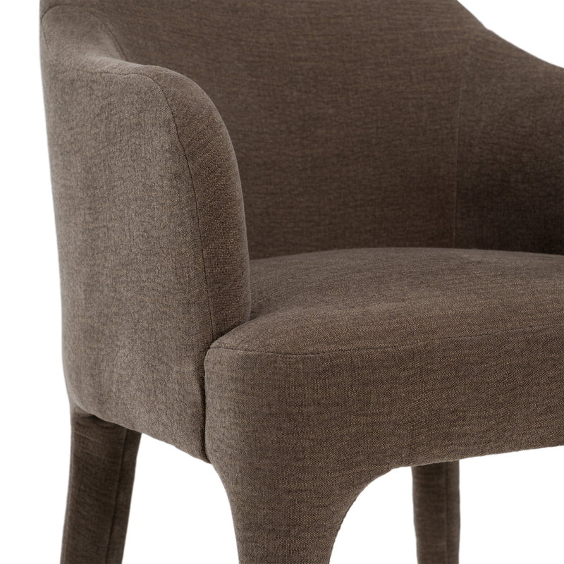 Reedy - Modern Brown Fabric Dining Chair — view 5