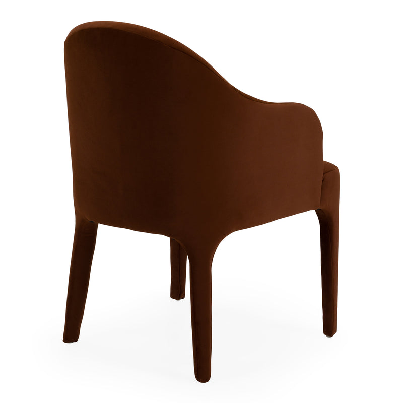 Reedy - Modern Rust Velvet Dining Chair — view 3