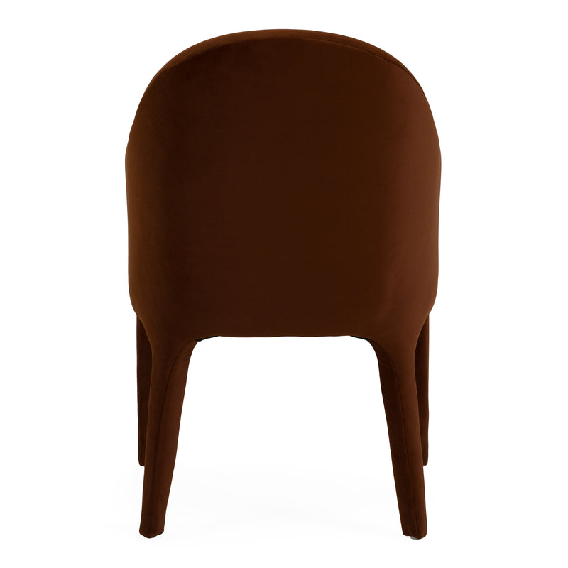 Reedy - Modern Rust Velvet Dining Chair — view 4