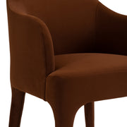 Reedy - Modern Rust Velvet Dining Chair — view 5