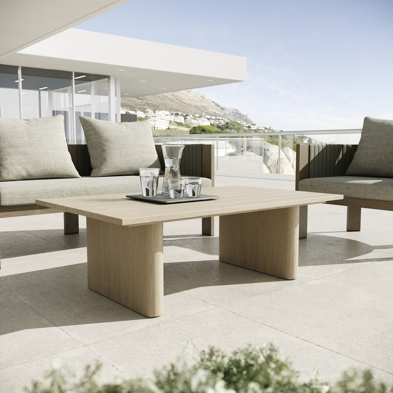 Salvora - Outdoor Beige Fabric & Grey Rope Sofa Set — view 3