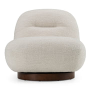 Renee - Modern Cream Fabric Swivel Chair — view 2