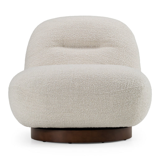 Renee - Modern Cream Fabric Swivel Chair — view 2