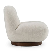 Renee - Modern Cream Fabric Swivel Chair — view 3