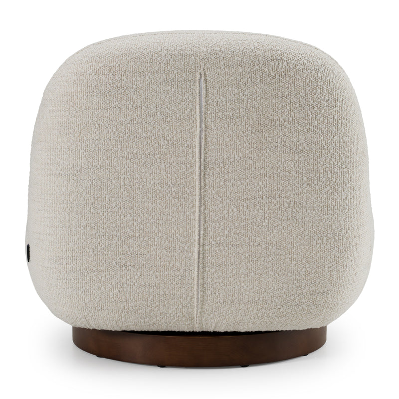 Renee - Modern Cream Fabric Swivel Chair — view 4