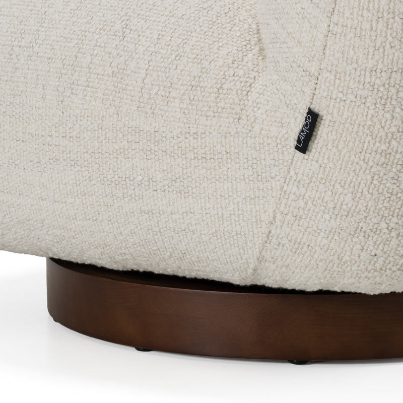 Renee - Modern Cream Fabric Swivel Chair — view 5
