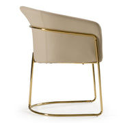 Renfew - Modern Beige Vegan Leather + Champagne Gold Dining Chair — view 5