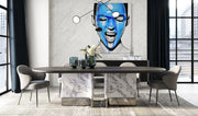 Renfew - Modern Black Oak + Faux Marble Oval Dining Table — view 5