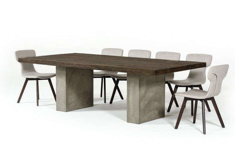 Renzo Modern Oak & Concrete 118" Dining Table — view 2