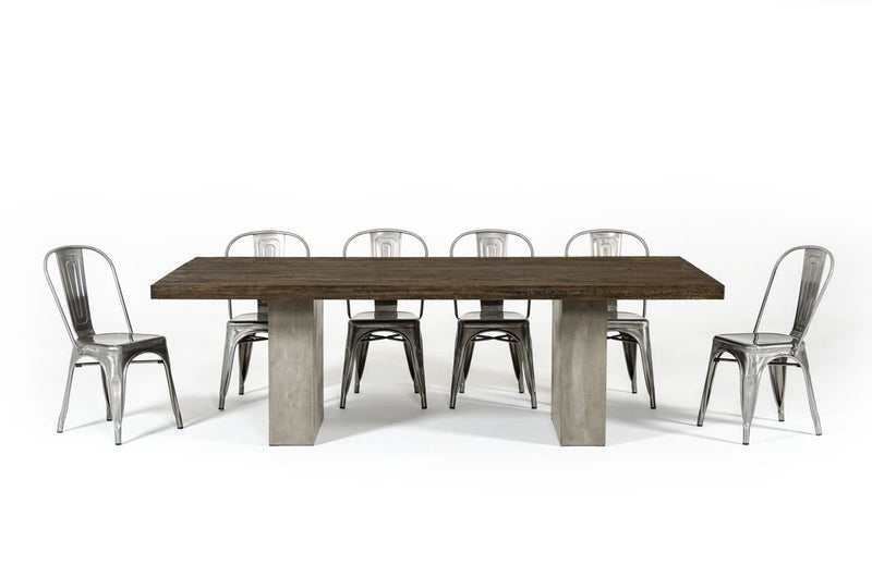 Renzo Modern Oak & Concrete 118" Dining Table — view 5