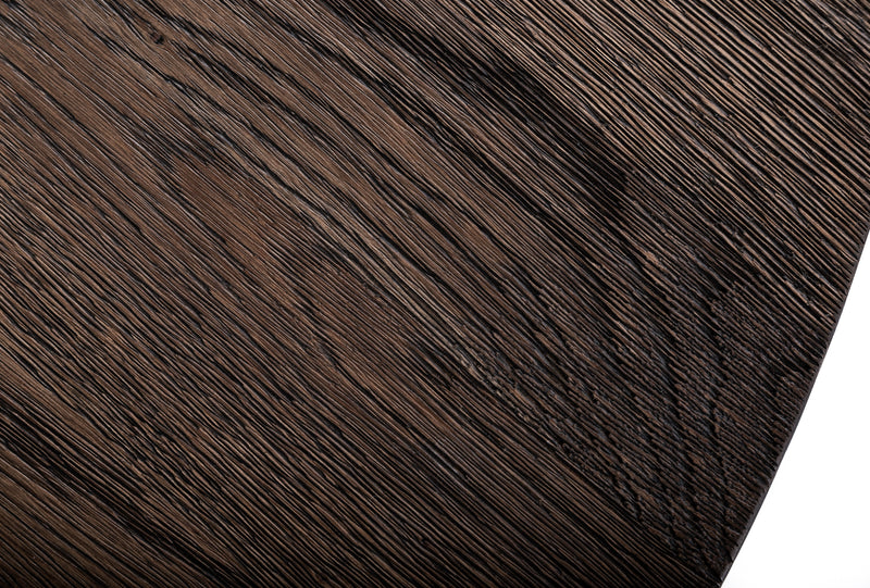 Renzo Modern Round Oak & Concrete Dining Table — view 2