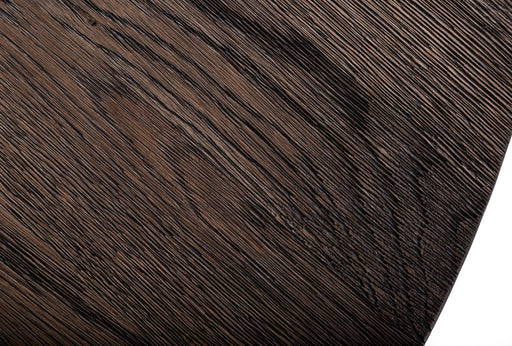 Renzo Modern Round Oak & Concrete Dining Table — view 2