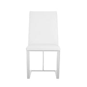 Frankie - Modern White & Brushed Stainless Steel Dining Chair — view 3
