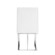 Frankie - Modern White & Brushed Stainless Steel Dining Chair — view 4
