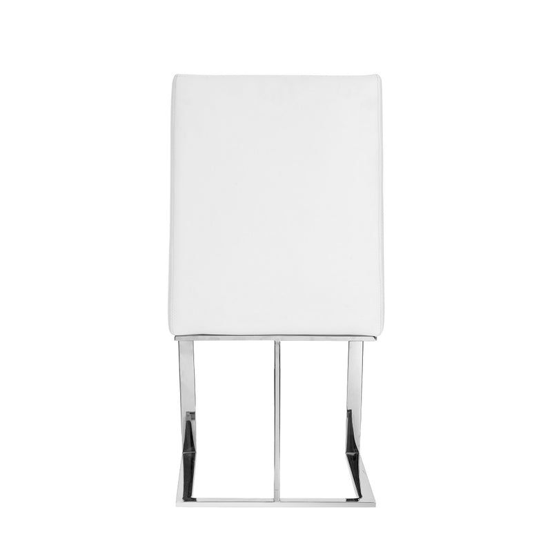 Frankie - Modern White & Brushed Stainless Steel Dining Chair — view 4