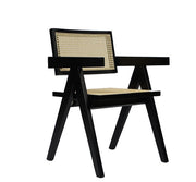 Aurora Modern Rattan and Wenge Dining Armchair — view 2