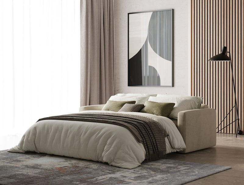 Revers - Italian Modern Sand Fabric 63" Sofa Bed — view 2