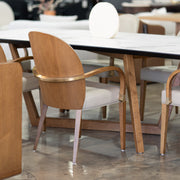 Rexford Modern Taupe & Walnut Dining Armchair — view 4