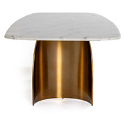 Reynold - Glam Faux Marble + Gold Stainless Steel Dining Table — view 5