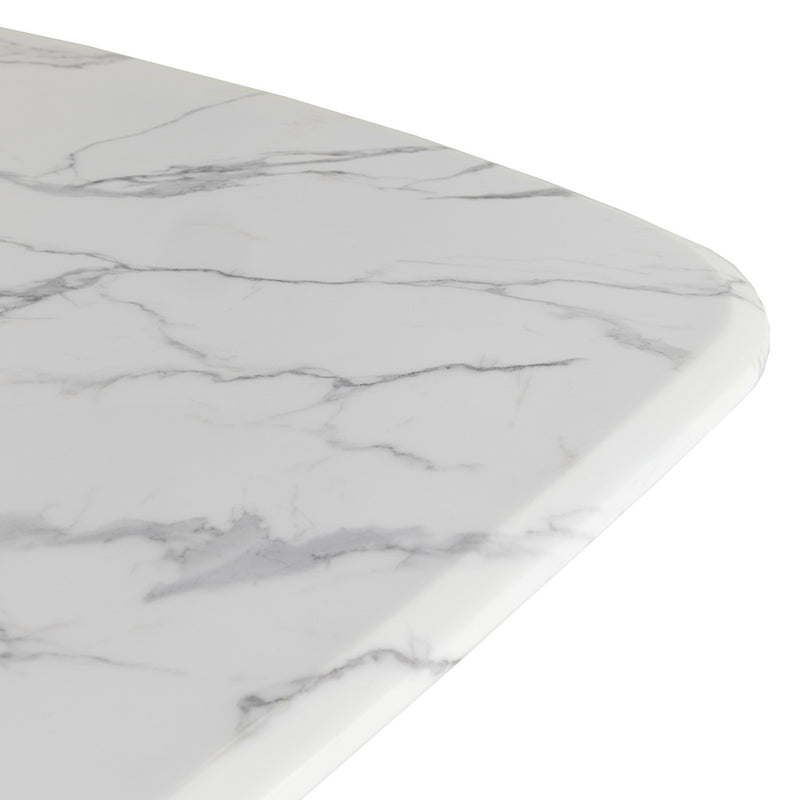 Reynold - Glam Faux Marble + Gold Stainless Steel Dining Table — view 3