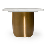 Reynold - Glam Faux Marble + Gold Stainless Steel 94-Inch Dining Table — view 3