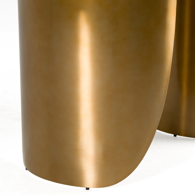 Reynold - Glam Faux Marble + Gold Stainless Steel 94-Inch Dining Table — view 5
