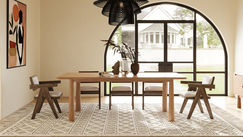 Rhea - Modern 87" Natural Acacia Rectangular Dining Table — view 2
