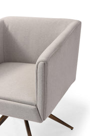 Riaglow - Contemporary Light Grey Fabric Dining Chair — view 2