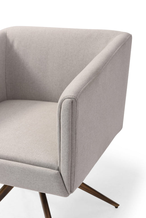 Riaglow - Contemporary Light Grey Fabric Dining Chair — view 2
