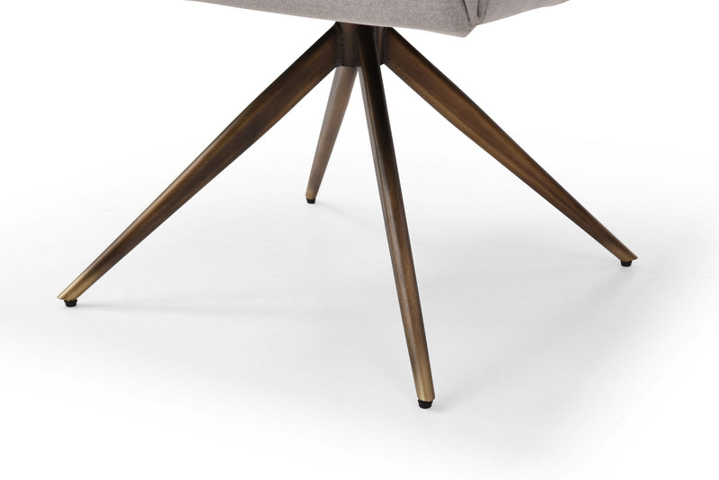 Riaglow - Contemporary Light Grey Fabric Dining Chair — view 3